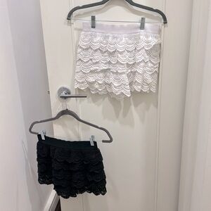 Fate - White & Black Lace Skort Short Bundle Size Small Women’s